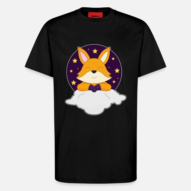 Fox Clouds - T-Shirt - made by SPREAD - SOLID BLACK