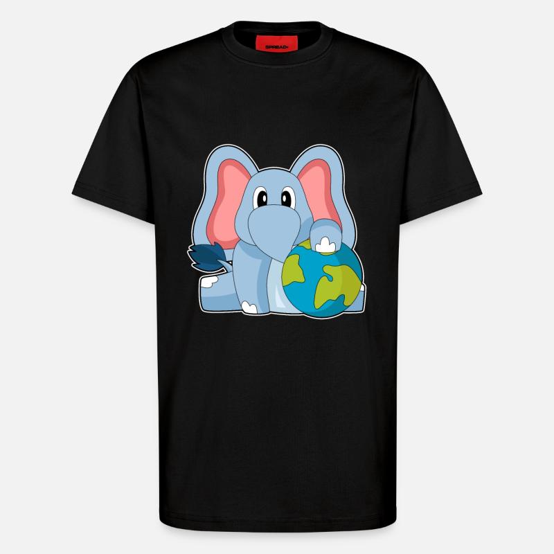 Elefant Erde - T-Shirt - made by SPREAD - SOLID BLACK