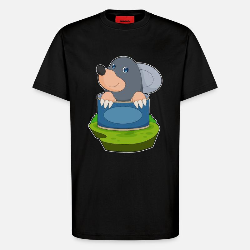 Mole Tin - T-Shirt - made by SPREAD - SOLID BLACK