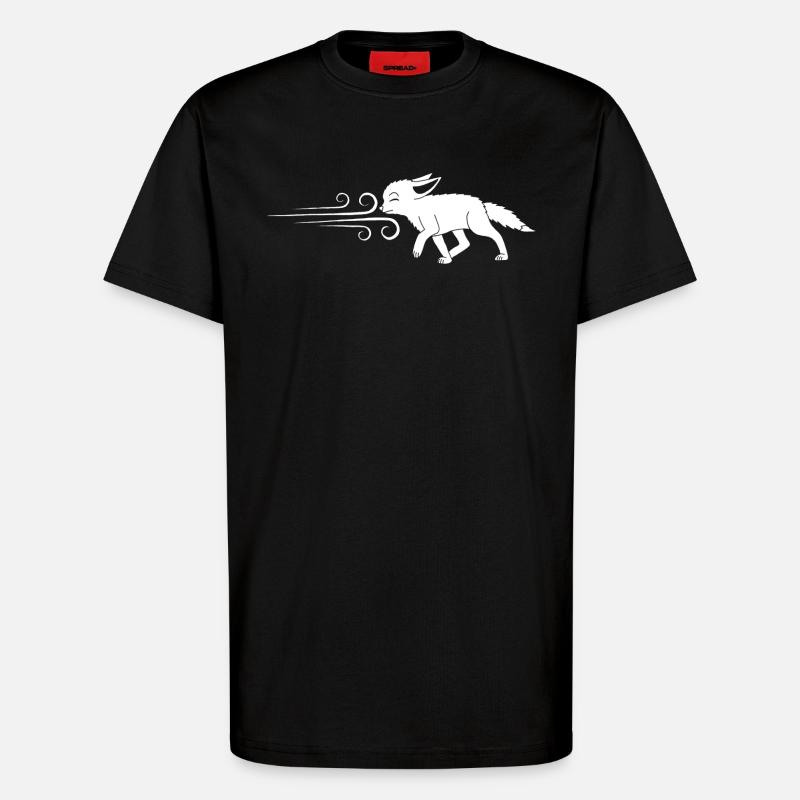 Der weiße Fuchs und der Wind - T-Shirt - made by SPREAD - SOLID BLACK