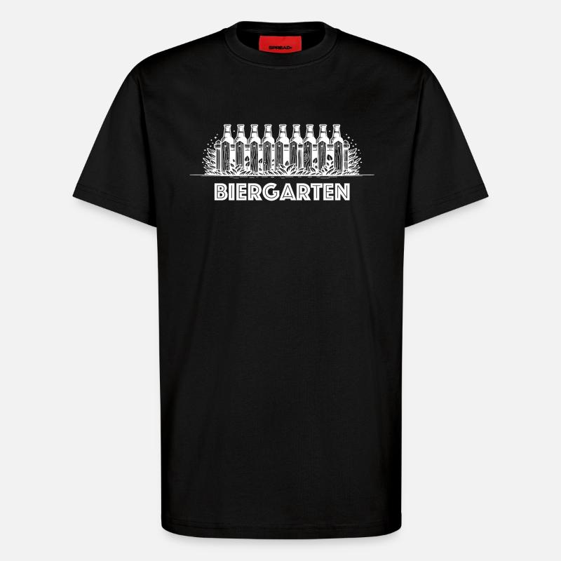 biergarten bier wortspiel biertrinker - T-Shirt - made by SPREAD - SOLID BLACK