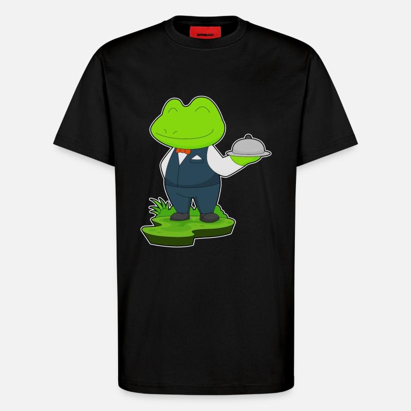 Frosch Kellner Servierplatte - T-Shirt - made by SPREAD - SOLID BLACK