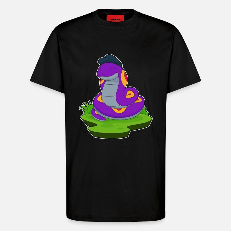Chapeau de serpent - T-shirt bio décontracté fabriqué en UE - SOLID BLACK