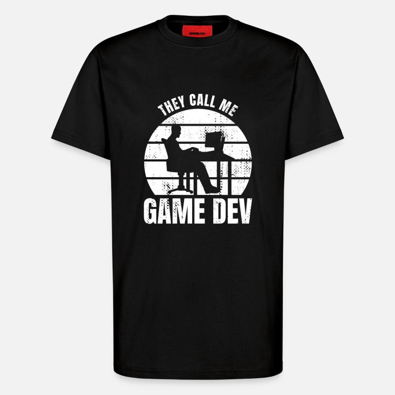 They Call Me Game Dev - T-Shirt - made by SPREAD - SOLID BLACK