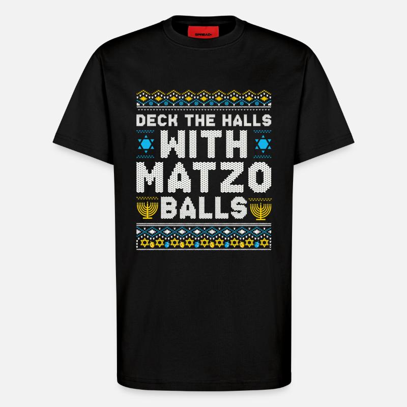 Joyeux Noël Noël Hanoukka Noël - T-shirt bio décontracté fabriqué en UE - SOLID BLACK