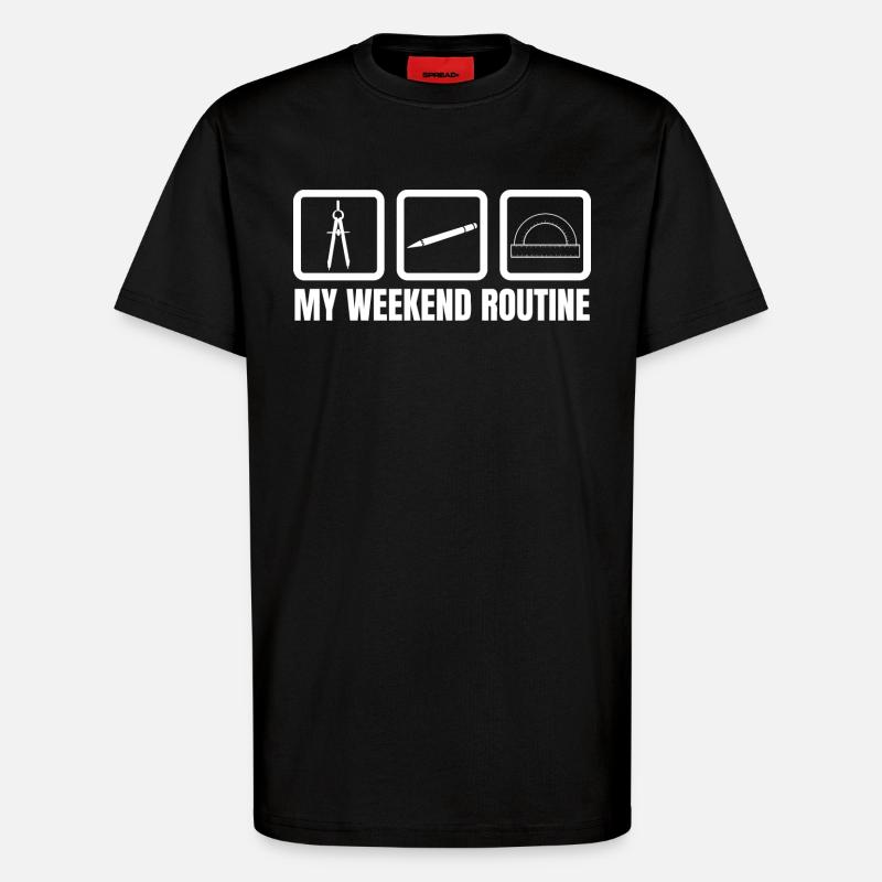 Routine du week-end de l’architecte - T-shirt bio décontracté fabriqué en UE - SOLID BLACK