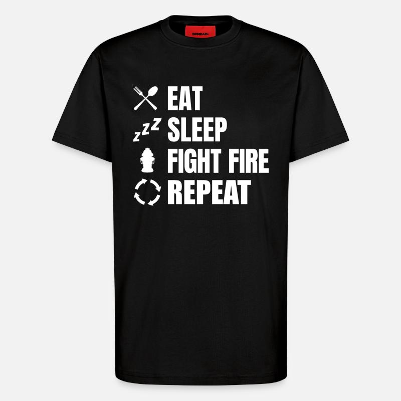 Feuerwehrleute Zeitplan - T-Shirt - made by SPREAD - SOLID BLACK