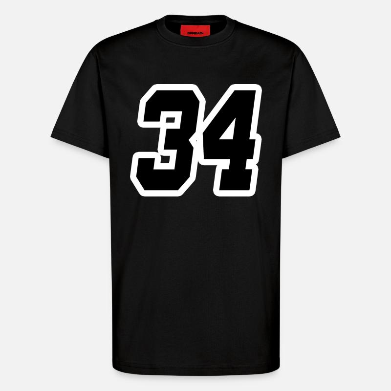 Nummer vierunddreißig 34 - T-Shirt - made by SPREAD - SOLID BLACK