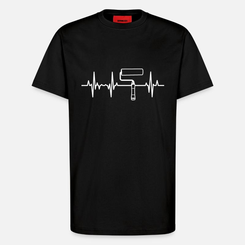 Painter's Roller Pulse Rate - T-Shirt - made by SPREAD - SOLID BLACK