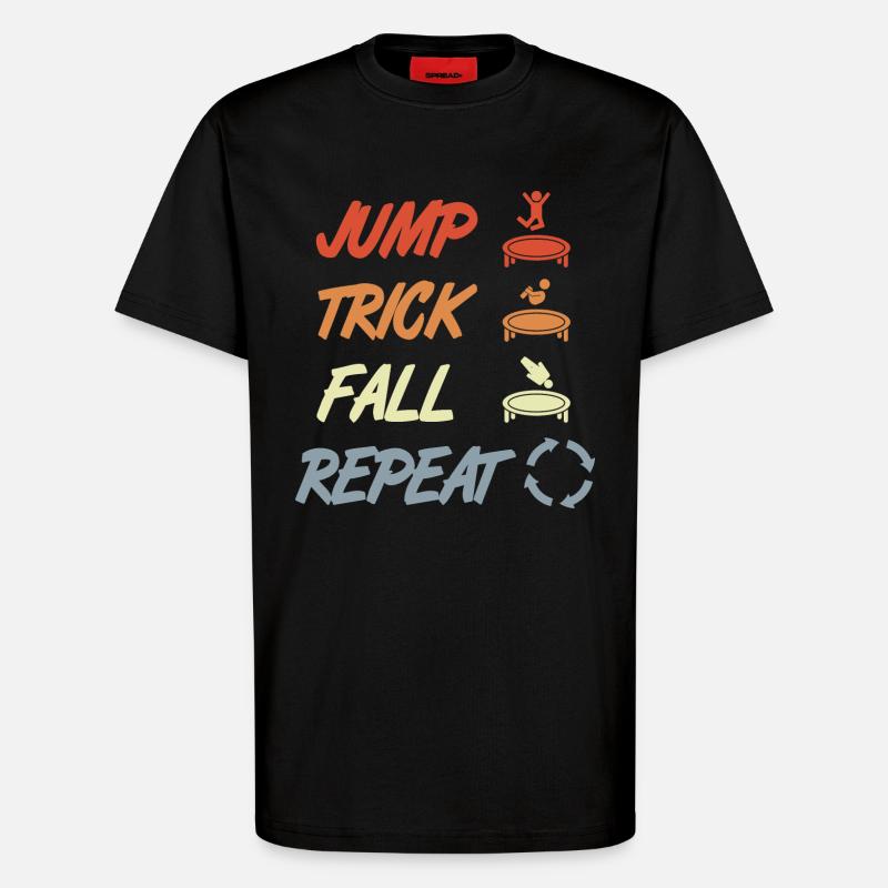 Trampoline Techniques - T-Shirt - made by SPREAD - SOLID BLACK