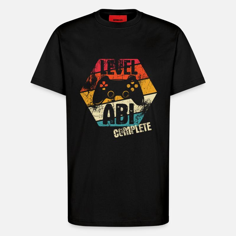 ABI - Level complete - Controller - Gamer - T-Shirt - made by SPREAD - SOLID BLACK