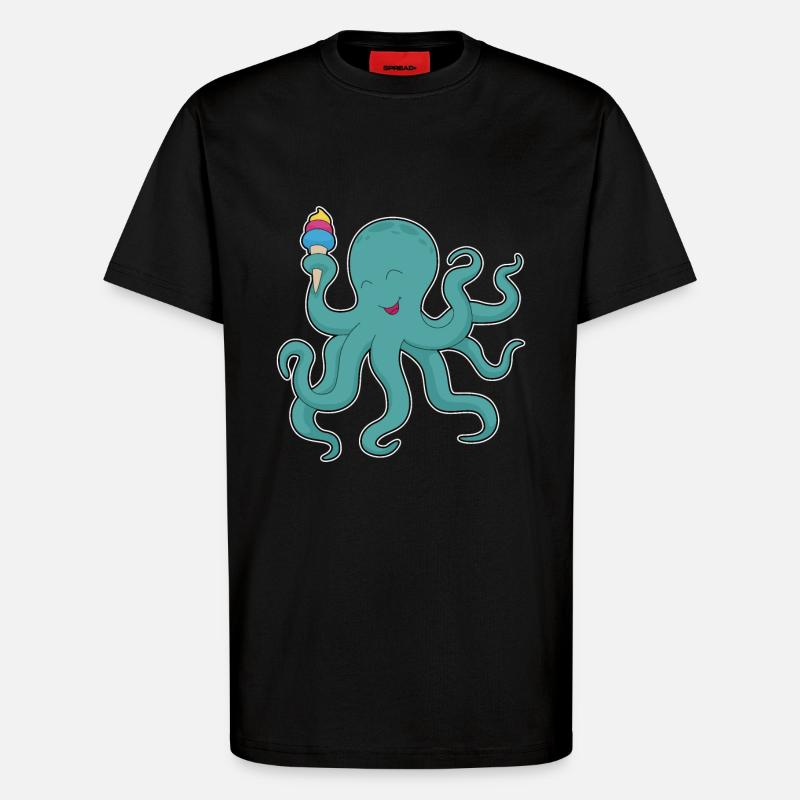 Krake Waffeleis - T-Shirt - made by SPREAD - SOLID BLACK
