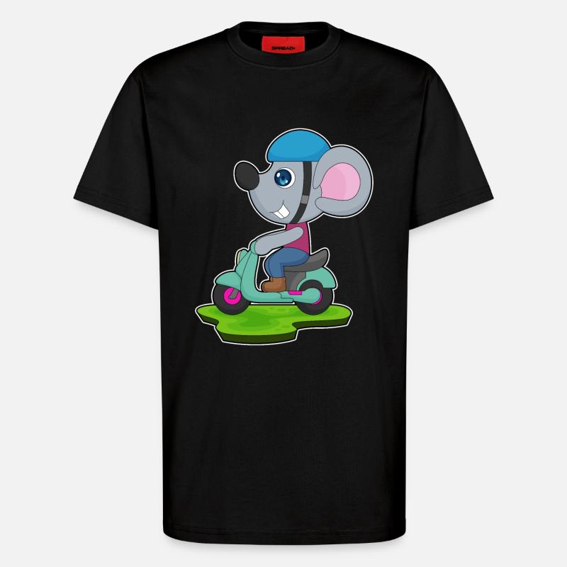 Maus Motorrad - T-Shirt - made by SPREAD - SOLID BLACK