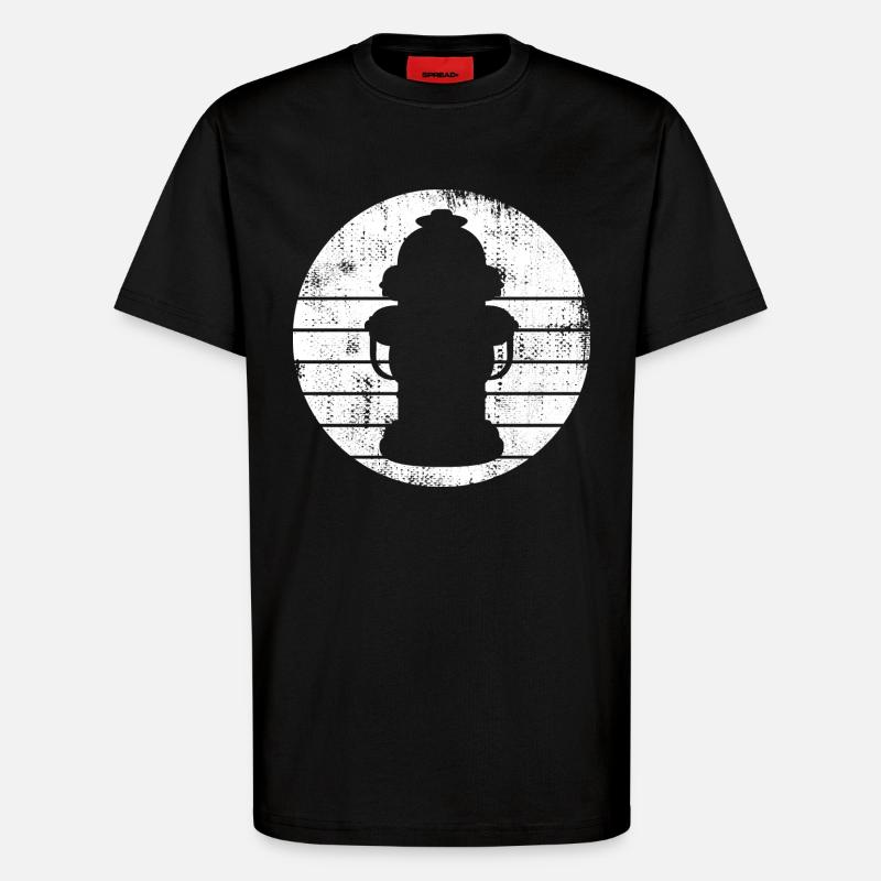 Fire Hydrant Drawing - T-Shirt - made by SPREAD - SOLID BLACK