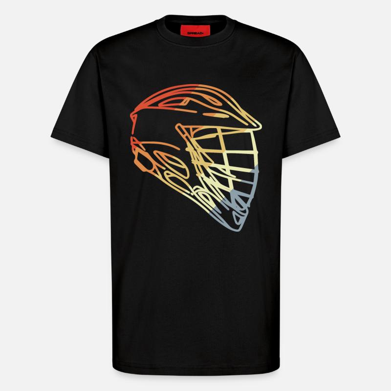 Lacrosse Helm Retro Stil - T-Shirt - made by SPREAD - SOLID BLACK