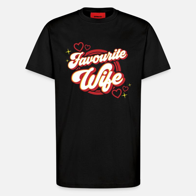 Femme préférée | Couleurs modifiables - T-shirt bio décontracté fabriqué en UE - SOLID BLACK