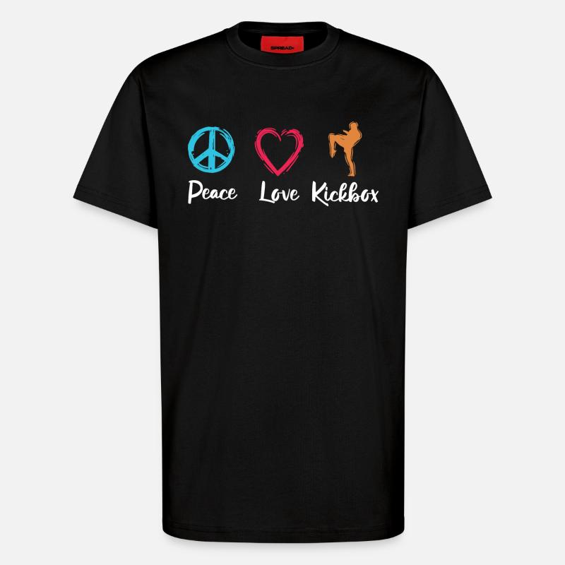 Frieden Liebe Kickbox - T-Shirt - made by SPREAD - SOLID BLACK