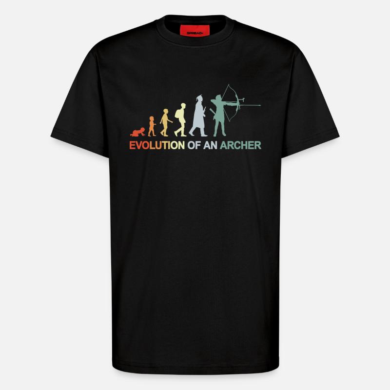 Bogenschützen Evolution - T-Shirt - made by SPREAD - SOLID BLACK