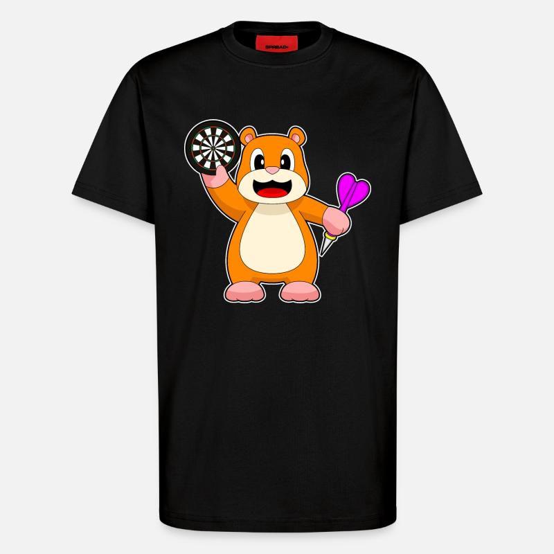 Cible de fléchettes de hamster - T-shirt bio décontracté fabriqué en UE - SOLID BLACK