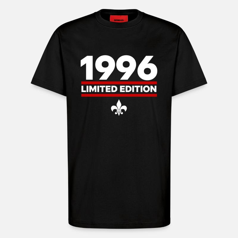 1996 Édition limitée - T-shirt bio décontracté fabriqué en UE - SOLID BLACK