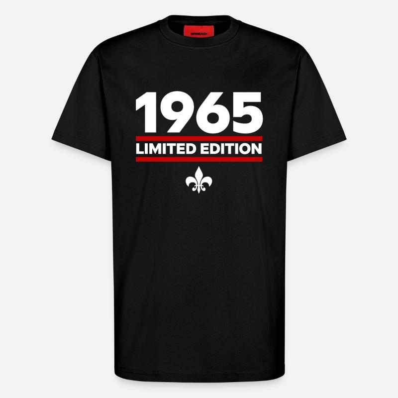 Édition limitée de 1965 - T-shirt bio décontracté fabriqué en UE - SOLID BLACK