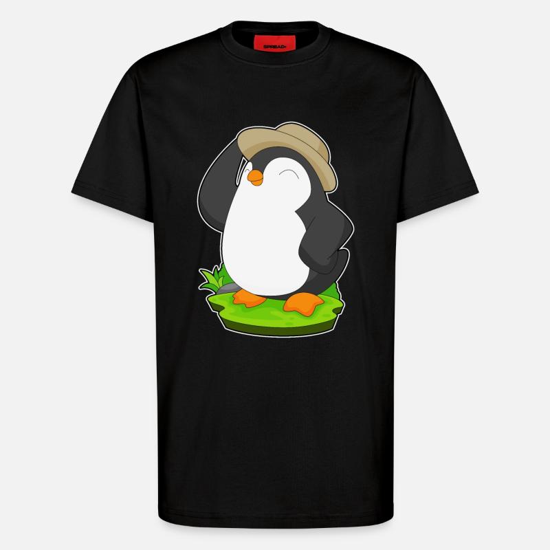 Pinguin Hut - T-Shirt - made by SPREAD - SOLID BLACK