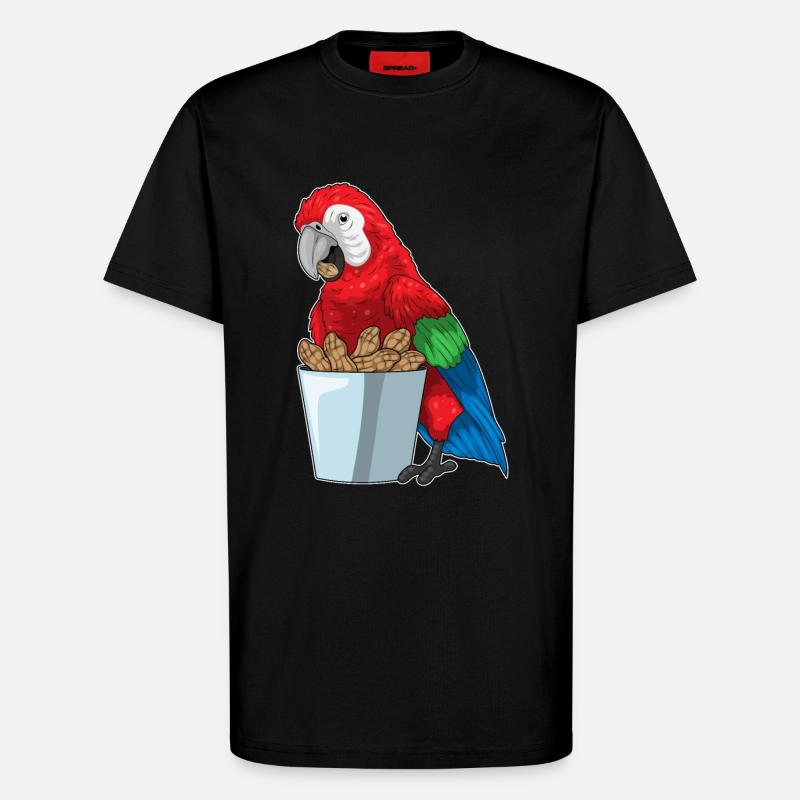 Cacahuètes perroquets - T-shirt bio décontracté fabriqué en UE - SOLID BLACK