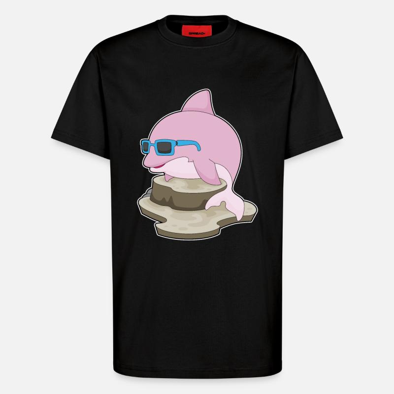 Delfin Sonnenbrille - T-Shirt - made by SPREAD - SOLID BLACK