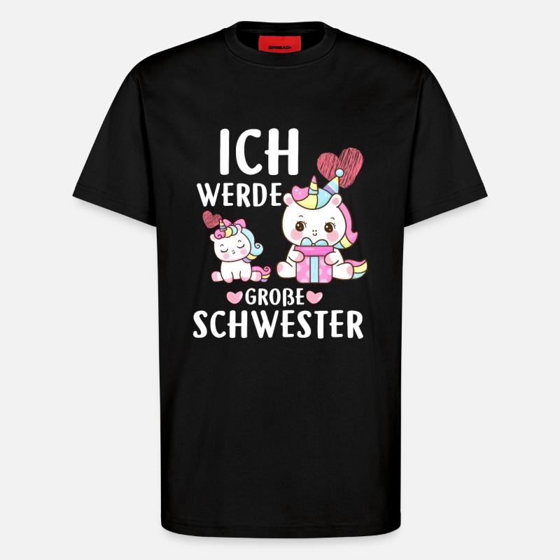 Ich Werde Eine Große Schwester - T-Shirt - made by SPREAD - SOLID BLACK