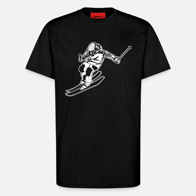 Skiläufer - T-Shirt - made by SPREAD - SOLID BLACK