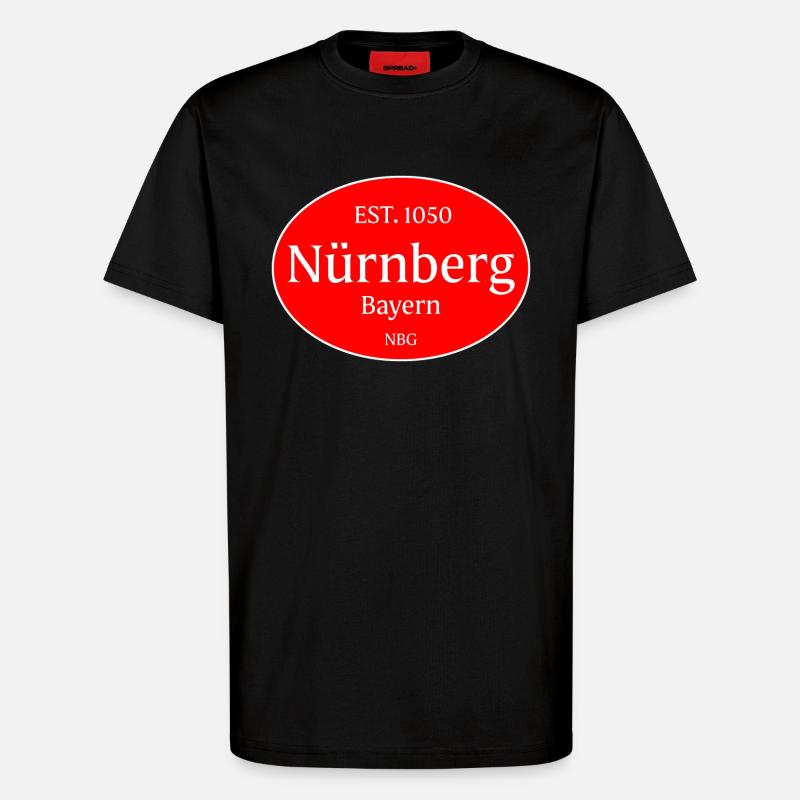 Nürnberg Emblem Retro Oval - T-Shirt - made by SPREAD - SOLID BLACK