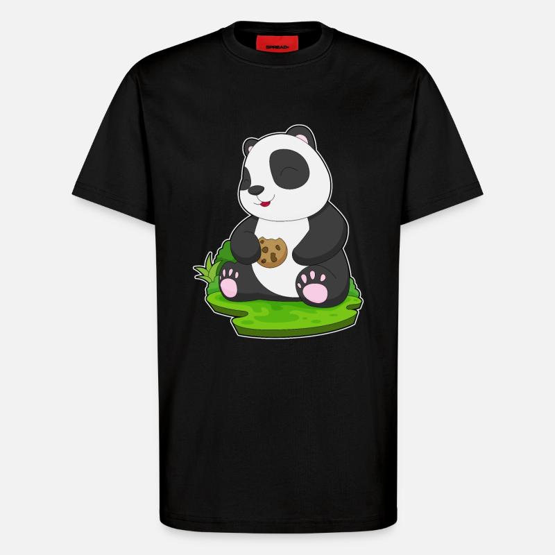 Panda Cookie - T-Shirt - made by SPREAD - SOLID BLACK