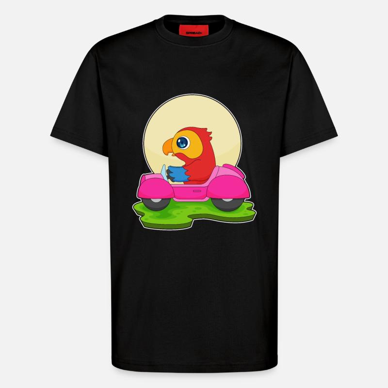 Papagei Auto - T-Shirt - made by SPREAD - SOLID BLACK
