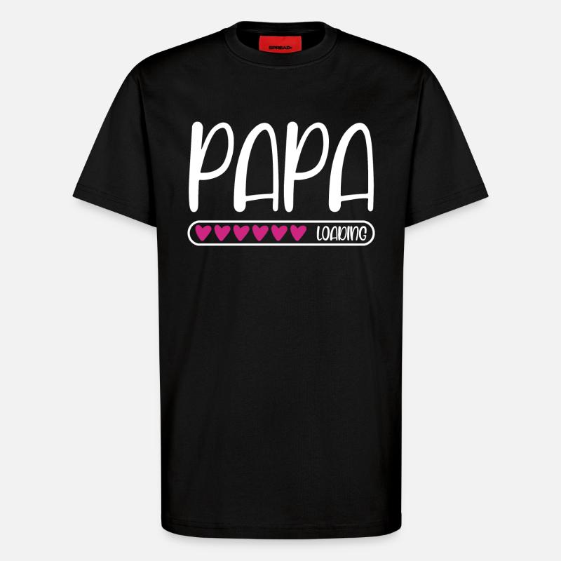 Papa loading - T-Shirt - made by SPREAD - SOLID BLACK