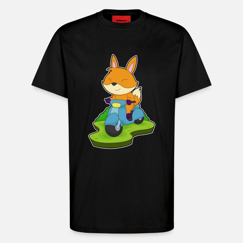 Fuchs Motorroller - T-Shirt - made by SPREAD - SOLID BLACK