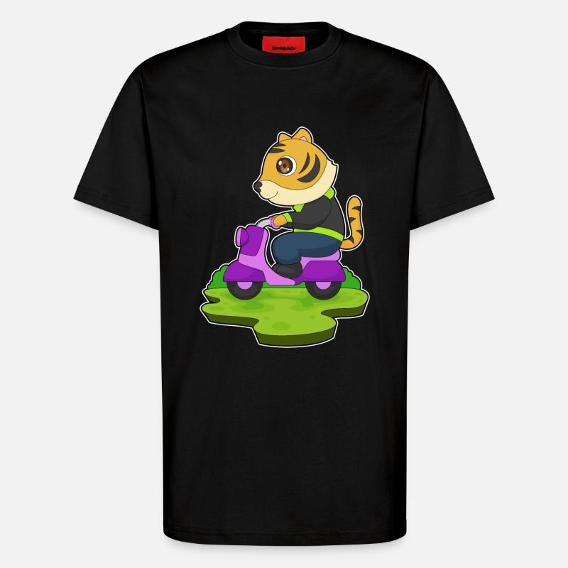 Tiger Motorroller - T-Shirt - made by SPREAD - SOLID BLACK