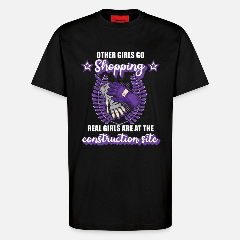 Bauarbeiterin Dachdeckerin Site Mädchen Geschenk - T-Shirt - made by SPREAD - SOLID BLACK