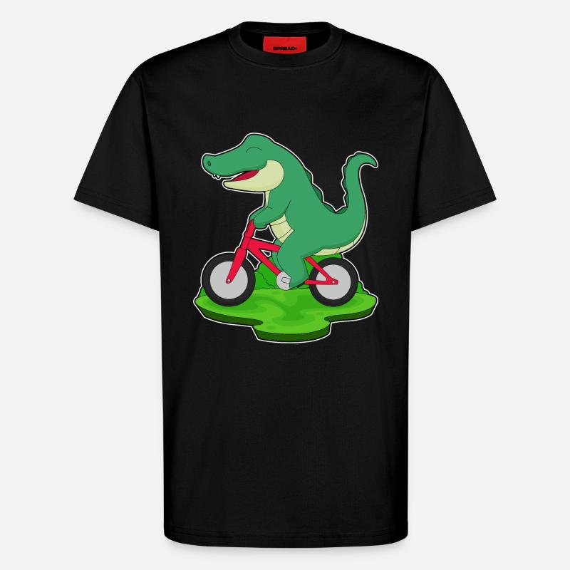 Vélo crocodile - T-shirt bio décontracté fabriqué en UE - SOLID BLACK