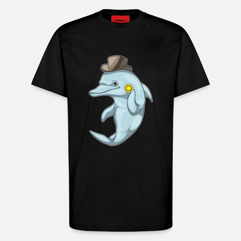 Delfin Poker Pokerchips - T-Shirt - made by SPREAD - SOLID BLACK
