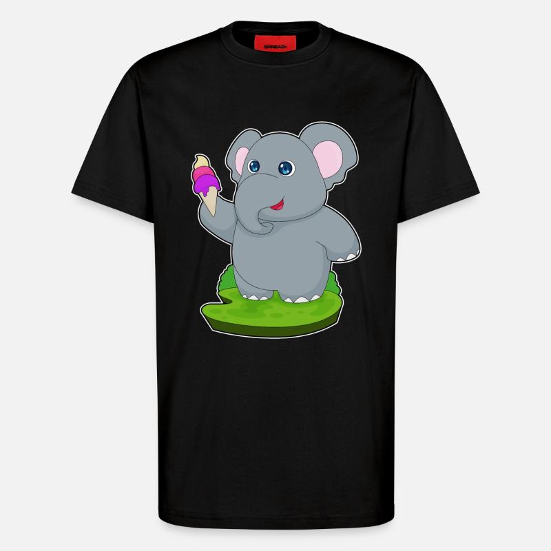 Elefant Waffeleis - T-Shirt - made by SPREAD - SOLID BLACK