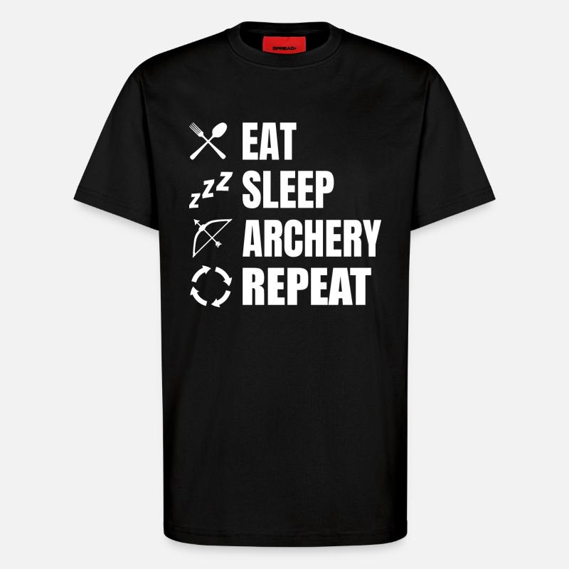 Eat Sleep Archery Repeat - T-Shirt - made by SPREAD - SOLID BLACK