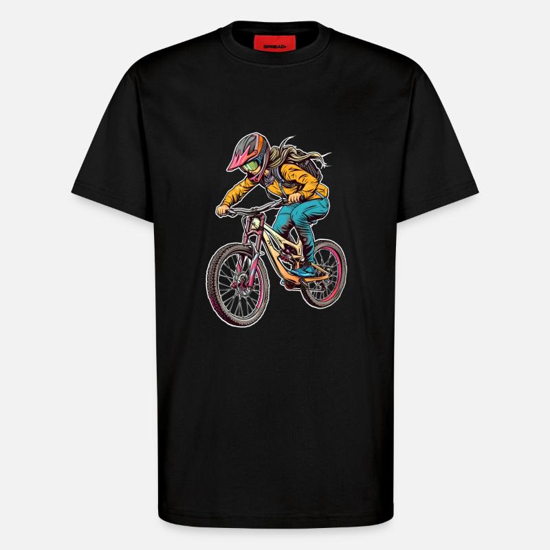Fahrrad Mädchen - T-Shirt - made by SPREAD - SOLID BLACK
