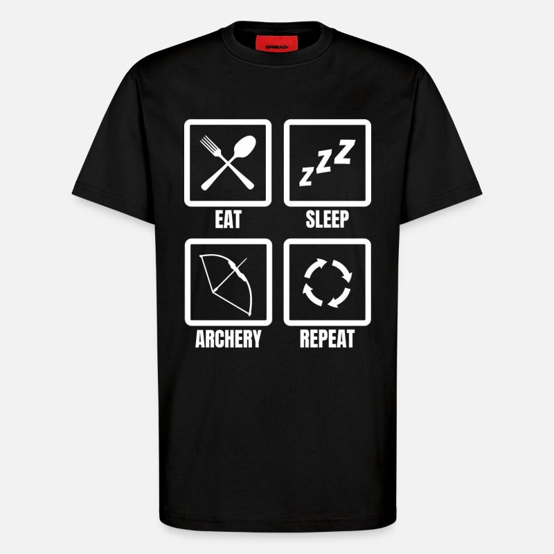 Eat Sleep Archery Repeat - T-Shirt - made by SPREAD - SOLID BLACK