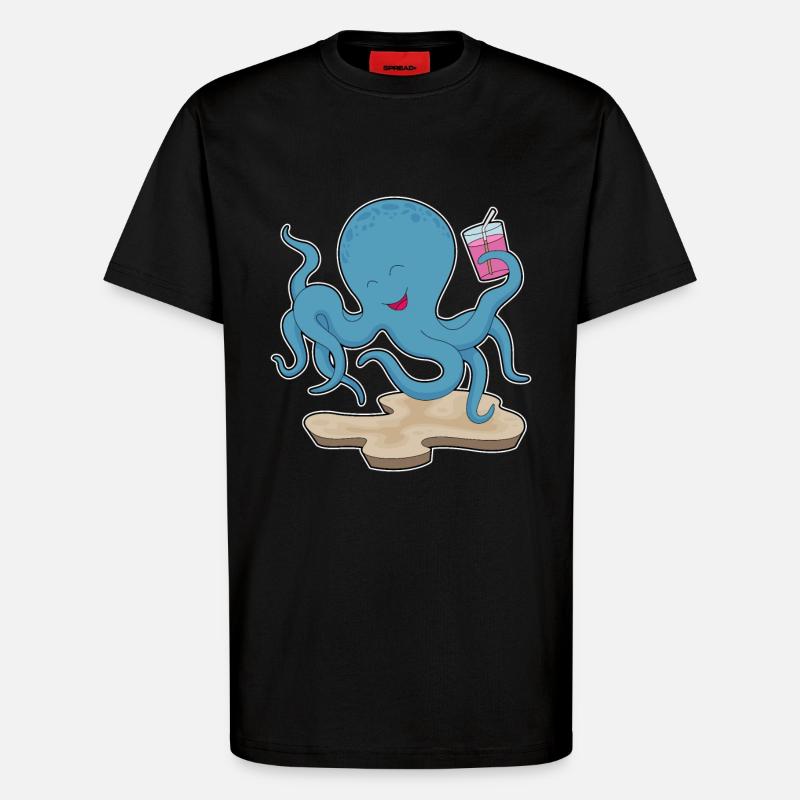 Krake Saft - T-Shirt - made by SPREAD - SOLID BLACK