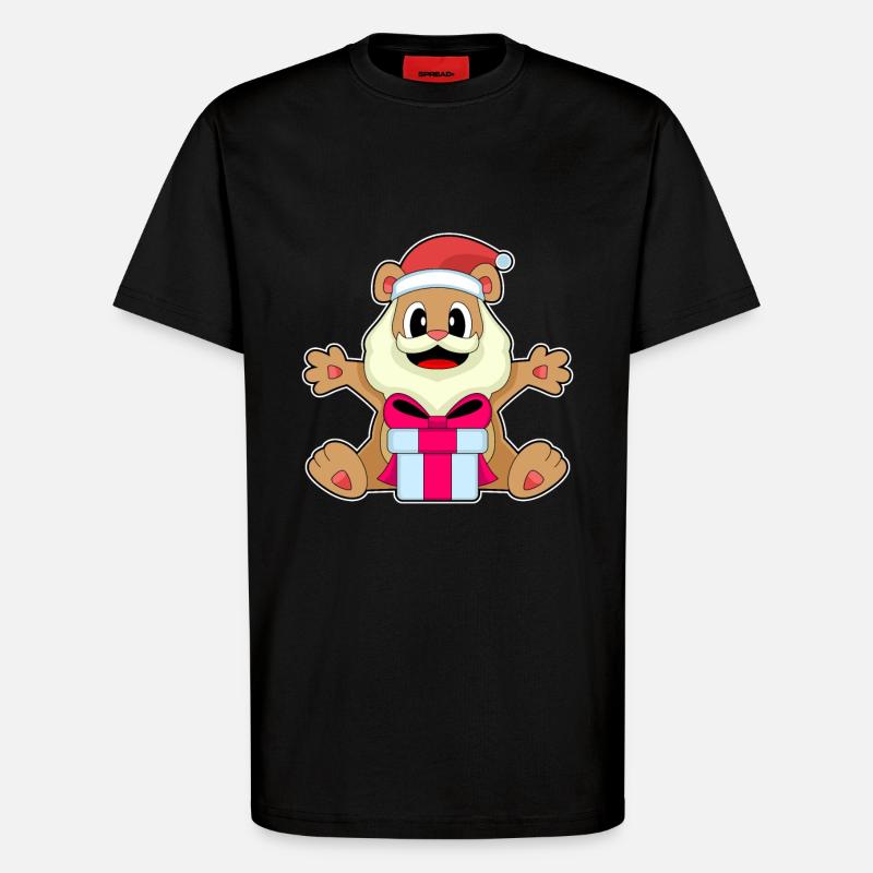 Bear Christmas Package - T-Shirt - made by SPREAD - SOLID BLACK