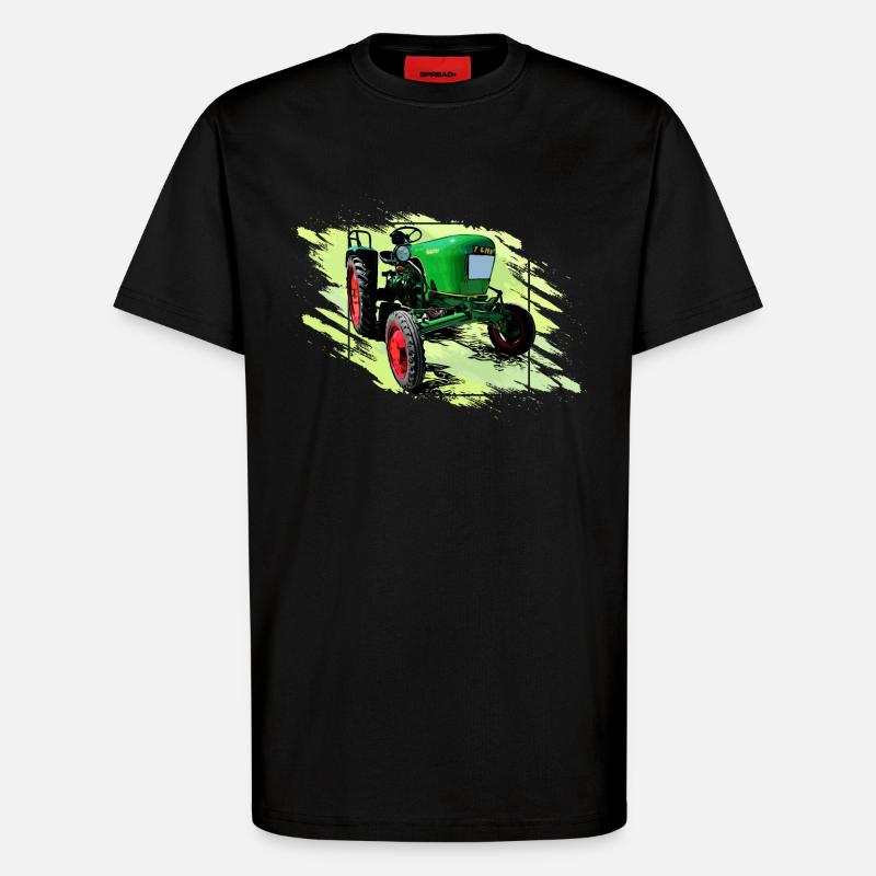 Dieselross F12 Oldtimer Traktor - T-Shirt - made by SPREAD - SOLID BLACK