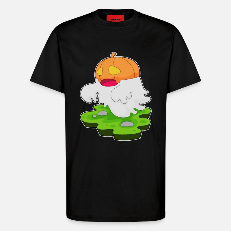 Ghost Halloween Pumpkin - T-Shirt - made by SPREAD - SOLID BLACK