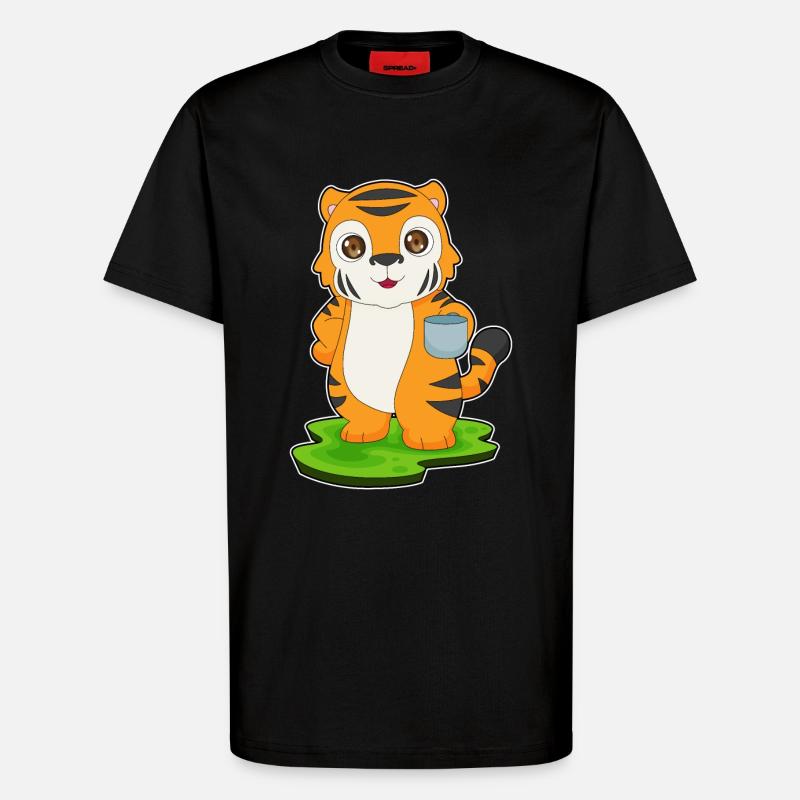 Tiger Kaffee Tasse - T-Shirt - made by SPREAD - SOLID BLACK