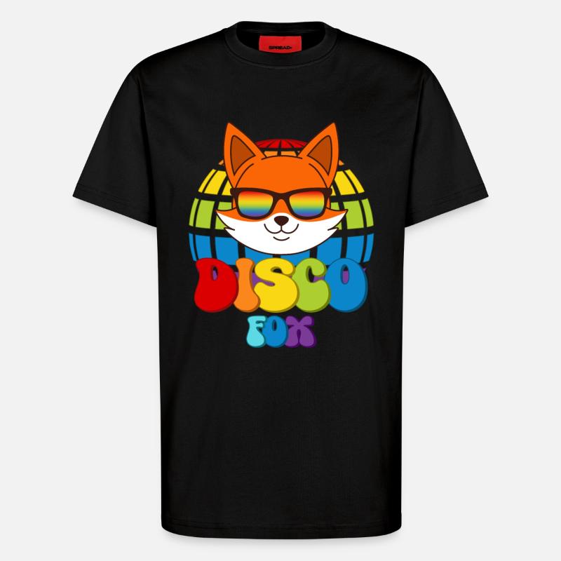 Disco Fox Discokugel Fuchs Sonnenbrille Discofox - T-Shirt - made by SPREAD - SOLID BLACK