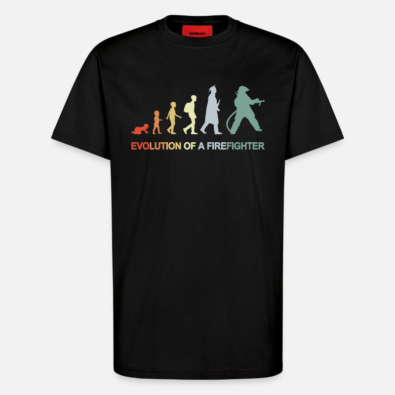 Firefighter Evolution - T-Shirt - made by SPREAD - SOLID BLACK